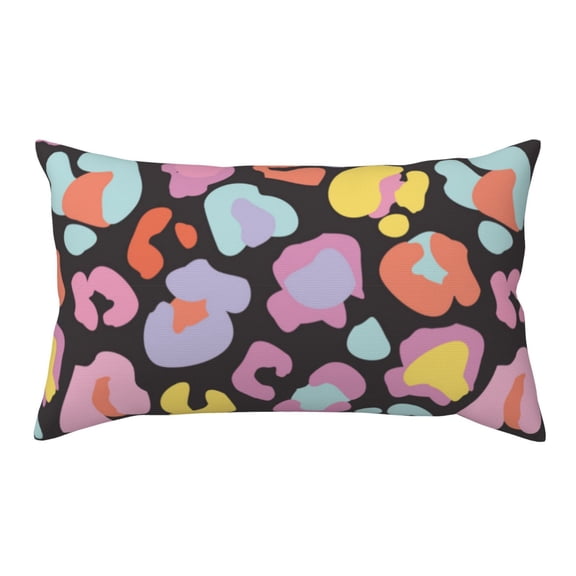 King Pillow Cases Standard Size - Colorful leopard spot Soft Envelope Closure Microfiber Block Print Pillow Cover, Wrinkle Stain Resistant Travel Pillow Covers Standard Size 20x36in