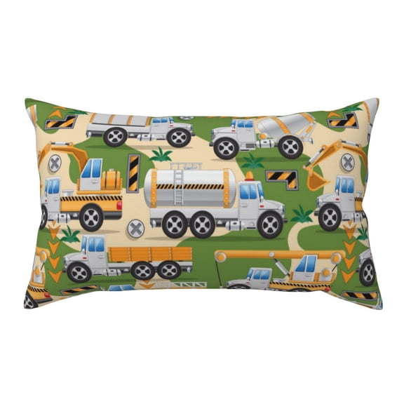 King Pillow Cases Standard Size - Construction Machinery1 Soft Envelope Closure Microfiber Block Print Pillow Cover, Wrinkle Stain Resistant Travel Pillow Covers Standard Size 20x36in