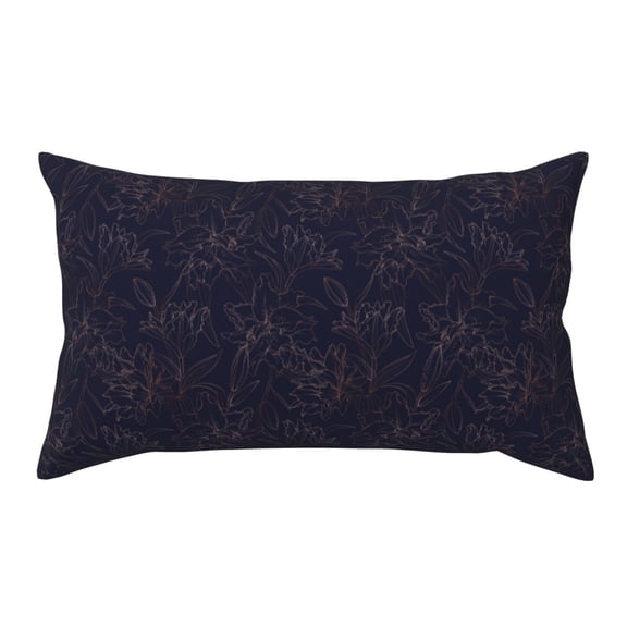 King Pillow Cases Standard Size - Copper-Gold Gloss Outline Flower1 Soft Envelope Closure Microfiber Block Print Pillow Cover, Wrinkle Stain Resistant Travel Pillow Covers Standard Size 20x36in