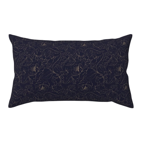 King Pillow Cases Standard Size - Copper-Gold Gloss Outline Peony Soft Envelope Closure Microfiber Block Print Pillow Cover, Wrinkle Stain Resistant Travel Pillow Covers Standard Size 20x36in