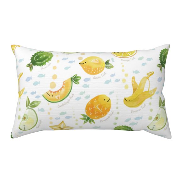 King Pillow Cases Standard Size - Cute Durian Flower Fish Mango Soft Envelope Closure Microfiber Block Print Pillow Cover, Wrinkle Stain Resistant Travel Pillow Covers Standard Size 20x36in