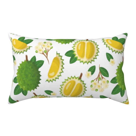 King Pillow Cases Standard Size - Cute Durian Flower Leaves Soft Envelope Closure Microfiber Block Print Pillow Cover, Wrinkle Stain Resistant Travel Pillow Covers Standard Size 20x36in