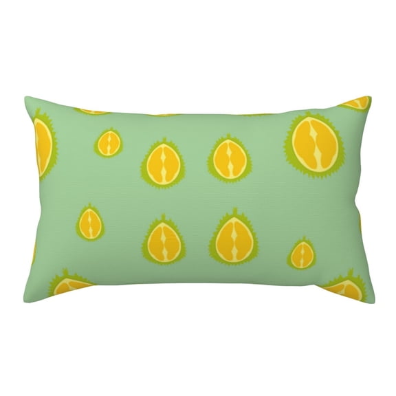 King Pillow Cases Standard Size - Cute Light Green Durian Soft Envelope Closure Microfiber Block Print Pillow Cover, Wrinkle Stain Resistant Travel Pillow Covers Standard Size 20x36in