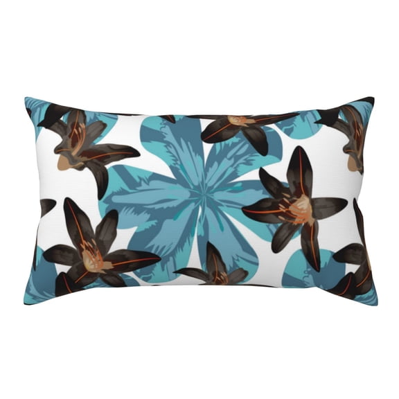 King Pillow Cases Standard Size - Dark Brown Lilies Flowers Soft Envelope Closure Microfiber Block Print Pillow Cover, Wrinkle Stain Resistant Travel Pillow Covers Standard Size 20x36in