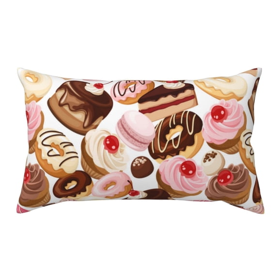 King Pillow Cases Standard Size - Doughnut Cake Prints Soft Envelope Closure Microfiber Block Print Pillow Cover, Wrinkle Stain Resistant Travel Pillow Covers Standard Size 20x36in