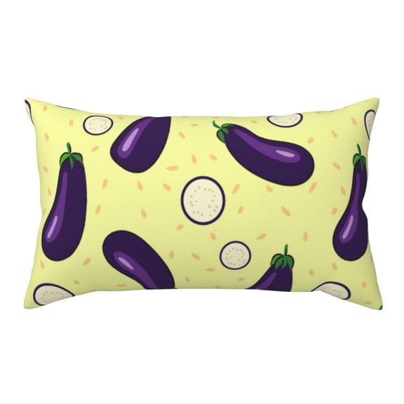 King Pillow Cases Standard Size - Eggplant slices cartoon Soft Envelope Closure Microfiber Block Print Pillow Cover, Wrinkle Stain Resistant Travel Pillow Covers Standard Size 20x36in