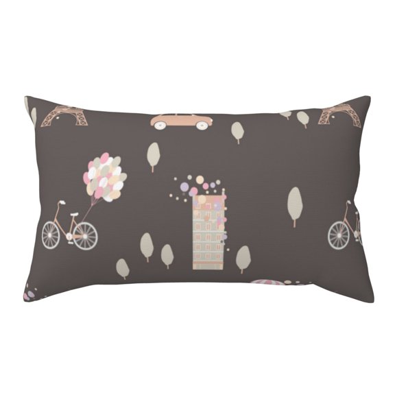 King Pillow Cases Standard Size - Eiffel Tower Urban Soft Envelope Closure Microfiber Block Print Pillow Cover, Wrinkle Stain Resistant Travel Pillow Covers Standard Size 20x36in