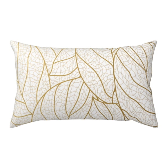 King Pillow Cases Standard Size - Elegant Gold Leaf Pattern Soft Envelope Closure Microfiber Block Print Pillow Cover, Wrinkle Stain Resistant Travel Pillow Covers Standard Size 20x36in