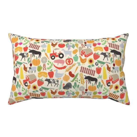 King Pillow Cases Standard Size - Farm Soft Envelope Closure Microfiber Block Print Pillow Cover, Wrinkle Stain Resistant Travel Pillow Covers Standard Size 20x36in