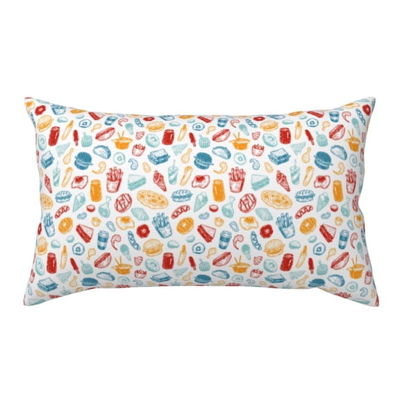 King Pillow Cases Standard Size - Fast Food 2 Soft Envelope Closure Microfiber Block Print Pillow Cover, Wrinkle Stain Resistant Travel Pillow Covers Standard Size 20x36in