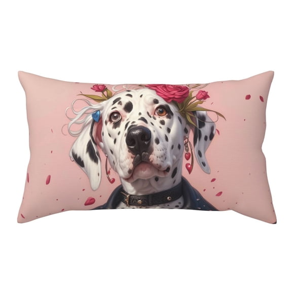 King Pillow Cases Standard Size - Floral Rocker Dalmatian Soft Envelope Closure Microfiber Block Print Pillow Cover, Wrinkle Stain Resistant Travel Pillow Covers Standard Size 20x36in