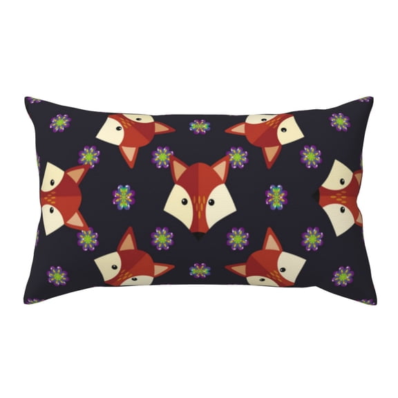 King Pillow Cases Standard Size - Fox Floral Print Soft Envelope Closure Microfiber Block Print Pillow Cover, Wrinkle Stain Resistant Travel Pillow Covers Standard Size 20x36in