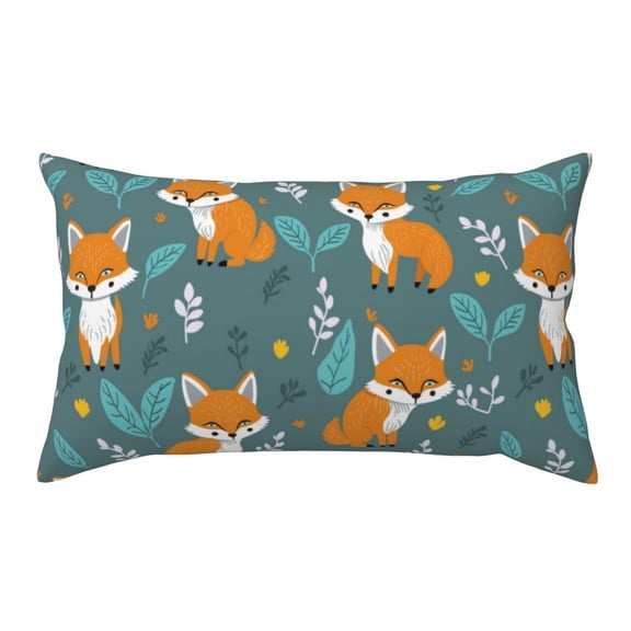 King Pillow Cases Standard Size - Fox Pattern No.9070 Soft Envelope Closure Microfiber Block Print Pillow Cover, Wrinkle Stain Resistant Travel Pillow Covers Standard Size 20x36in