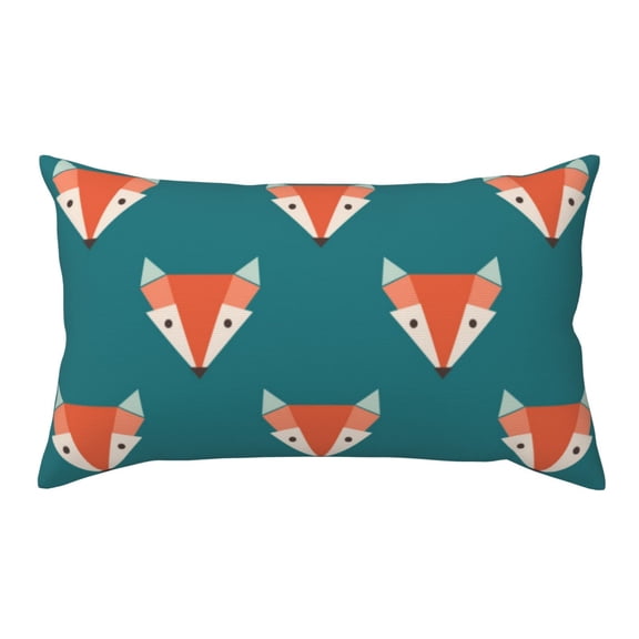 King Pillow Cases Standard Size - Fox Print Dark Green Soft Envelope Closure Microfiber Block Print Pillow Cover, Wrinkle Stain Resistant Travel Pillow Covers Standard Size 20x36in
