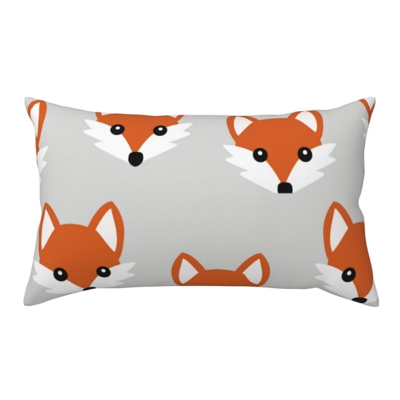 King Pillow Cases Standard Size - Fox Print Light Gray Soft Envelope Closure Microfiber Block Print Pillow Cover, Wrinkle Stain Resistant Travel Pillow Covers Standard Size 20x36in