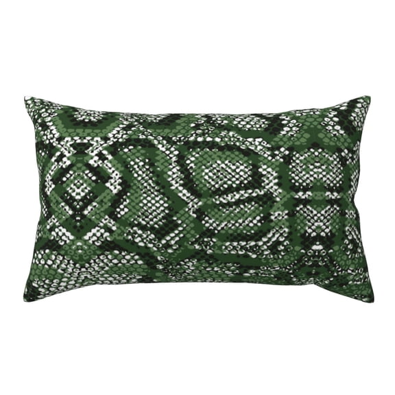 King Pillow Cases Standard Size - Green Snakeskin Soft Envelope Closure Microfiber Block Print Pillow Cover, Wrinkle Stain Resistant Travel Pillow Covers Standard Size 20x36in