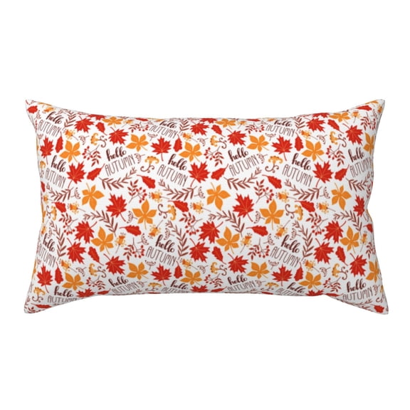 King Pillow Cases Standard Size - Hello Autumn Maple Leaf Soft Envelope Closure Microfiber Block Print Pillow Cover, Wrinkle Stain Resistant Travel Pillow Covers Standard Size 20x36in
