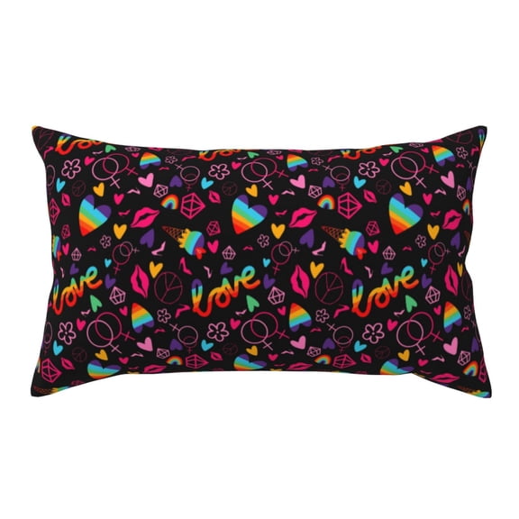King Pillow Cases Standard Size - Lgbt Rainbow For Pride Soft Envelope Closure Microfiber Block Print Pillow Cover, Wrinkle Stain Resistant Travel Pillow Covers Standard Size 20x36in