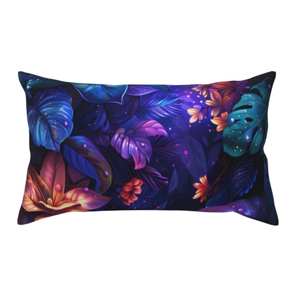 King Pillow Cases Standard Size - Magic Colorful Forest Leaves Soft Envelope Closure Microfiber Block Print Pillow Cover, Wrinkle Stain Resistant Travel Pillow Covers Standard Size 20x36in