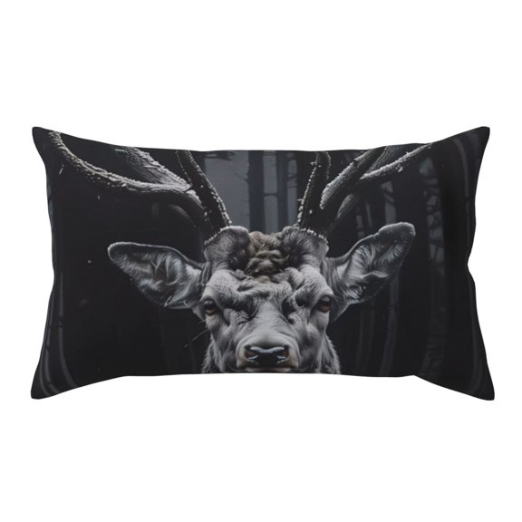 King Pillow Cases Standard Size - Majestic Forest Stag Soft Envelope Closure Microfiber Block Print Pillow Cover, Wrinkle Stain Resistant Travel Pillow Covers Standard Size 20x36in