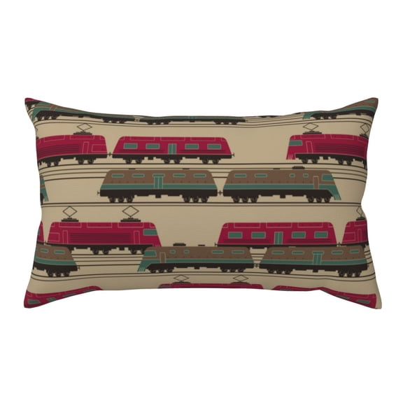 King Pillow Cases Standard Size - Modern Train Pattern Soft Envelope Closure Microfiber Block Print Pillow Cover, Wrinkle Stain Resistant Travel Pillow Covers Standard Size 20x36in