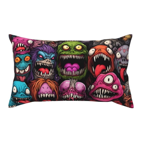 King Pillow Cases Standard Size - Monstrous Cartoon Characters Soft Envelope Closure Microfiber Block Print Pillow Cover, Wrinkle Stain Resistant Travel Pillow Covers Standard Size 20x36in