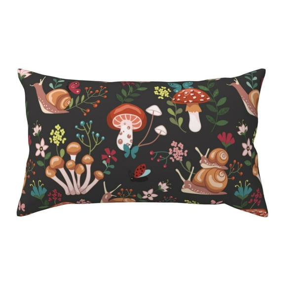 King Pillow Cases Standard Size - Mushroom snail Soft Envelope Closure Microfiber Block Print Pillow Cover, Wrinkle Stain Resistant Travel Pillow Covers Standard Size 20x36in