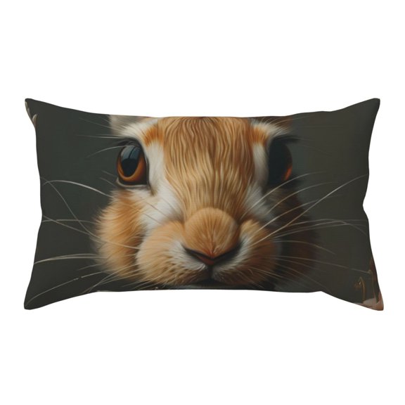 King Pillow Cases Standard Size - Palatial Style Flower Rabbit Soft Envelope Closure Microfiber Block Print Pillow Cover, Wrinkle Stain Resistant Travel Pillow Covers Standard Size 20x36in