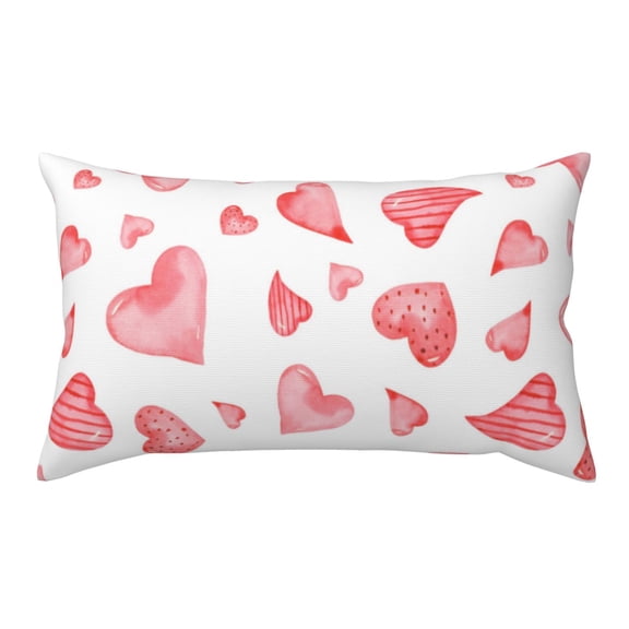 King Pillow Cases Standard Size - Pink Hearts Soft Envelope Closure Microfiber Block Print Pillow Cover, Wrinkle Stain Resistant Travel Pillow Covers Standard Size 20x36in