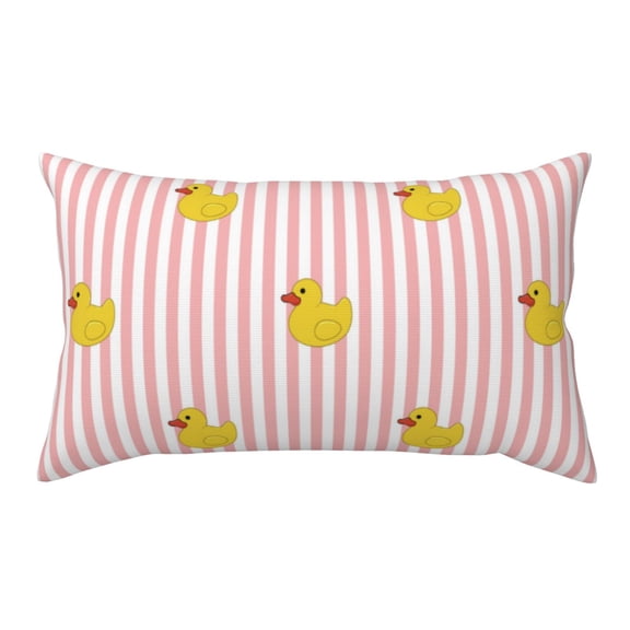 King Pillow Cases Standard Size - Pink Striped Cute Duck Soft Envelope Closure Microfiber Block Print Pillow Cover, Wrinkle Stain Resistant Travel Pillow Covers Standard Size 20x36in