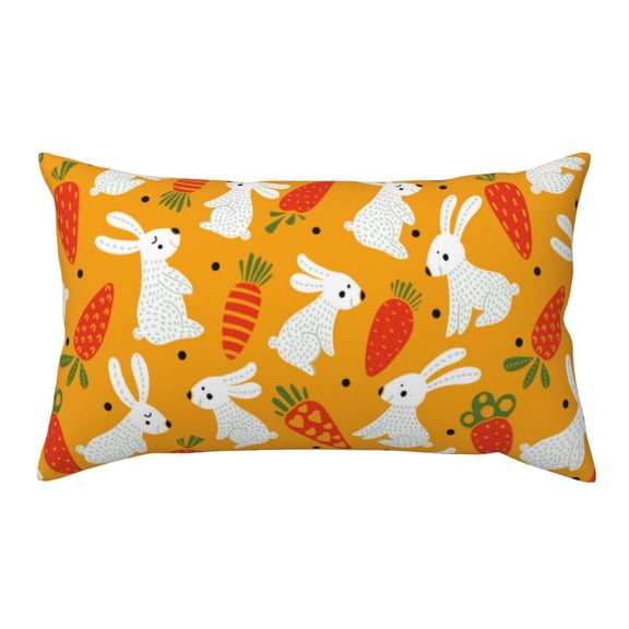 King Pillow Cases Standard Size - Red Carrot Cute Rabbit Soft Envelope Closure Microfiber Block Print Pillow Cover, Wrinkle Stain Resistant Travel Pillow Covers Standard Size 20x36in