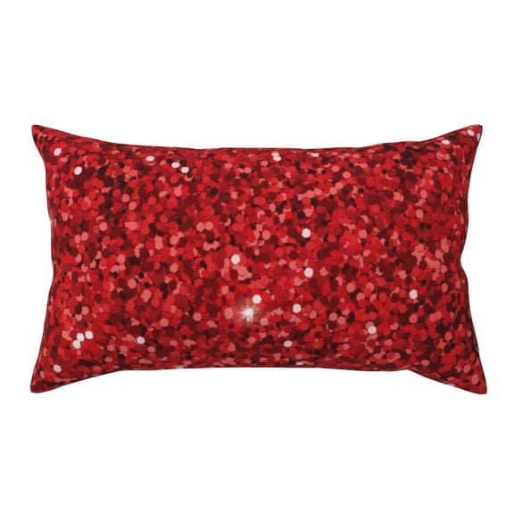 King Pillow Cases Standard Size - Red Glitter Soft Envelope Closure Microfiber Block Print Pillow Cover, Wrinkle Stain Resistant Travel Pillow Covers Standard Size 20x36in