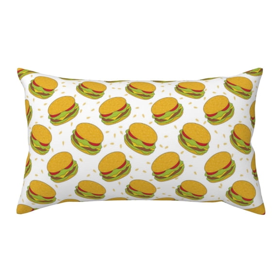 King Pillow Cases Standard Size - Sesame Cute Hamburger Soft Envelope Closure Microfiber Block Print Pillow Cover, Wrinkle Stain Resistant Travel Pillow Covers Standard Size 20x36in