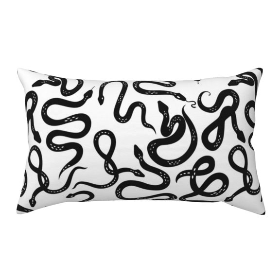 King Pillow Cases Standard Size - Sketch Simple Black Snake Soft Envelope Closure Microfiber Block Print Pillow Cover, Wrinkle Stain Resistant Travel Pillow Covers Standard Size 20x36in