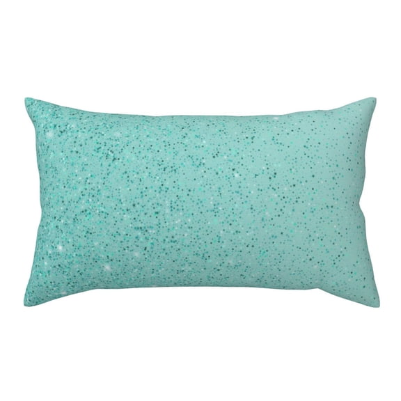 King Pillow Cases Standard Size - Teal Turquoise Glitter Soft Envelope Closure Microfiber Block Print Pillow Cover, Wrinkle Stain Resistant Travel Pillow Covers Standard Size 20x36in