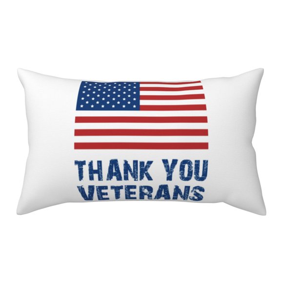 King Pillow Cases Standard Size - Thank You Veterans Soft Envelope Closure Microfiber Block Print Pillow Cover, Wrinkle Stain Resistant Travel Pillow Covers Standard Size 20x36in