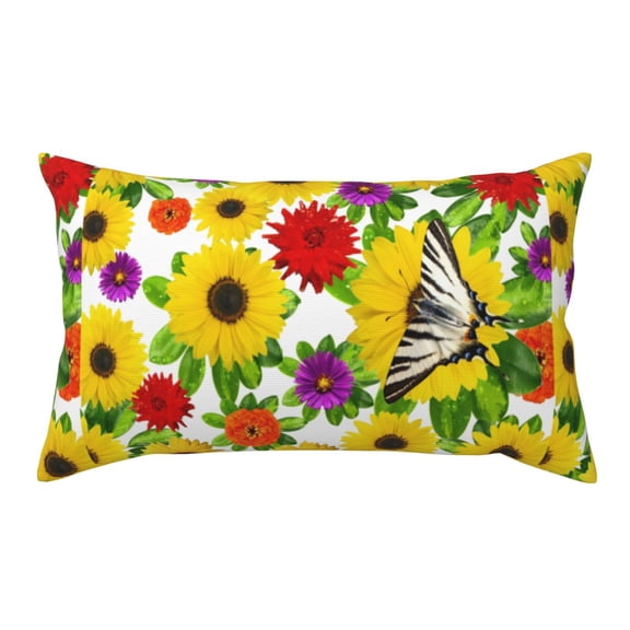 King Pillow Cases Standard Size - Tiger Swallowtail On Flowers Soft Envelope Closure Microfiber Block Print Pillow Cover, Wrinkle Stain Resistant Travel Pillow Covers Standard Size 20x36in