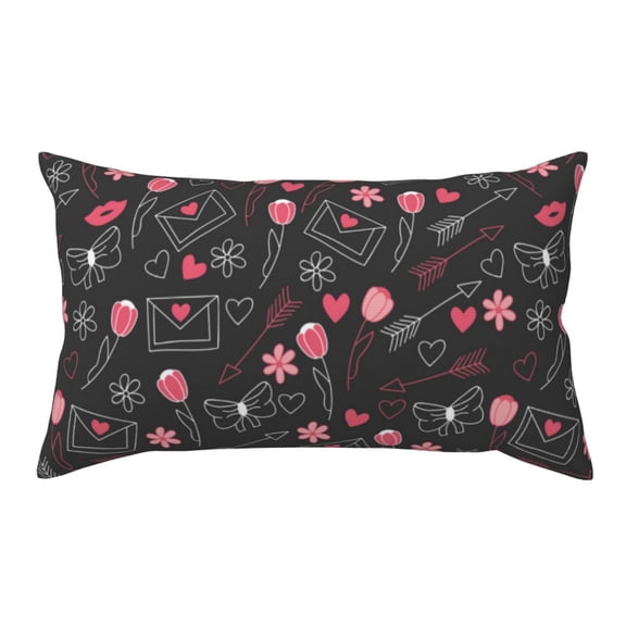 King Pillow Cases Standard Size - Valentine's Day Soft Envelope Closure Microfiber Block Print Pillow Cover, Wrinkle Stain Resistant Travel Pillow Covers Standard Size 20x36in