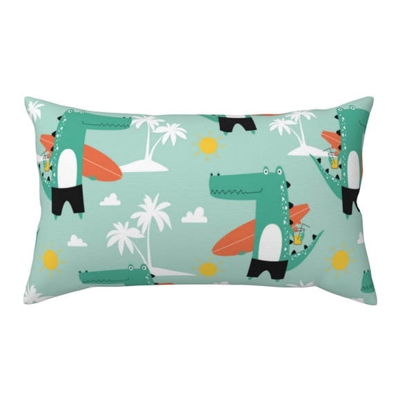 King Pillow Cases Standard Size - cute crocodile pattern Soft Envelope Closure Microfiber Block Print Pillow Cover, Wrinkle Stain Resistant Travel Pillow Covers Standard Size 20x36in