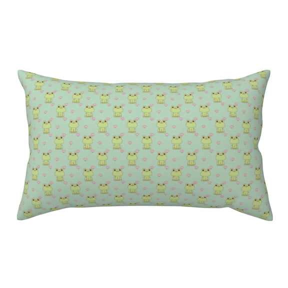 King Pillow Cases Standard Size - green frog pink flower cute Soft Envelope Closure Microfiber Block Print Pillow Cover, Wrinkle Stain Resistant Travel Pillow Covers Standard Size 20x36in