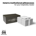thumbnail image 1 of King Pillowcases Bulk Pack- 6 Pcs, 100% Cotton White Sateen Pillowcases for Hotels, Spa, Salon, Hospitals, Dorms, Air Bnb by Grand Estate Hotel, 1 of 5