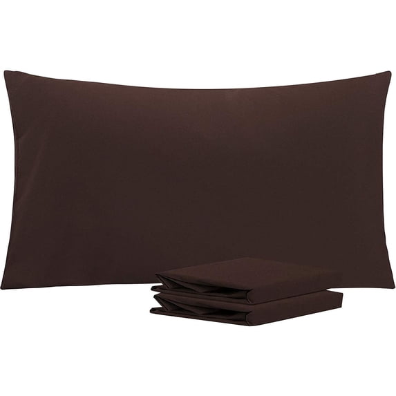 King Pillowcases Set of 2, 100% Brushed Microfiber, Soft and Cozy, Wrinkle, Fade, Stain Resistant with Envelope Closure, 20"x 36", Dark Brown
