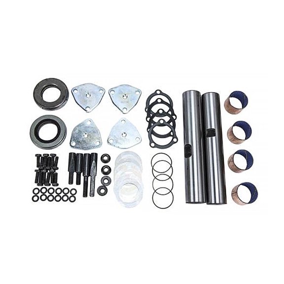 King Pin Kit - No Ream Complete Front Axle Steering Repair Set with Bushings Thrust Bearings Seals & Hardware Replaces 2505494C91 300-332 KG931R R201319 R201471 R202010 KPK1140