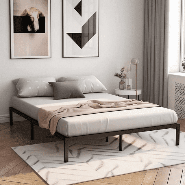 Nest Slumber King Platform Bed Frame | Quiet & Sturdy | No Box Spring | 14" Mattress Foundation