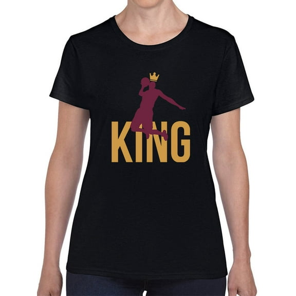 King Player Silhouette Women Black T-Shirt, Female Medium