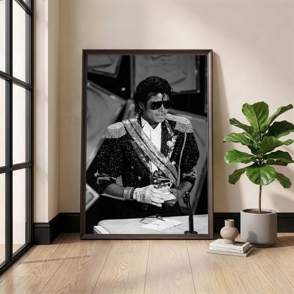 King Pop Black and White Music Print Vintage Concert Photography Musician Decor Legend Gift, Unframed Poster