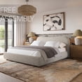 thumbnail image 1 of King Premium Robin Platform Bed – Modern Upholstered Frame with Thick & Smooth Curved Headboard, Boho, Performance Fabric, Non-Slip, Low-Profile with Smooth Rounded Corners, Bedroom (Robin, King), 1 of 10