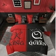 thumbnail image 1 of Erosebridal King And Queen Couple King Comforter Set 7 Piece For Men Women,Red Black White Crown Bedding Set Mr Mrs His Her Bed In A Bag Romantic Valentine'S Day Gifts Sheet Set With Comforter, 1 of 5
