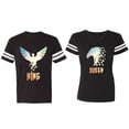 thumbnail image 1 of King Queen Eagle Sunny Matching Couple Cotton Jerseys (Men Black / Women Black) (Men S / Women S), 1 of 3