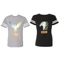 thumbnail image 1 of King Queen Eagle Sunny Matching Couple Cotton Jerseys (Men Heather / Women Black) (Men XXXL / Women XXL), 1 of 3